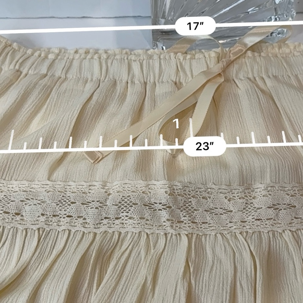 🆕 Boho Western Lace-Tiered Maxi Skirt – Antique White – XL 🆕 - Picture 11 of 16